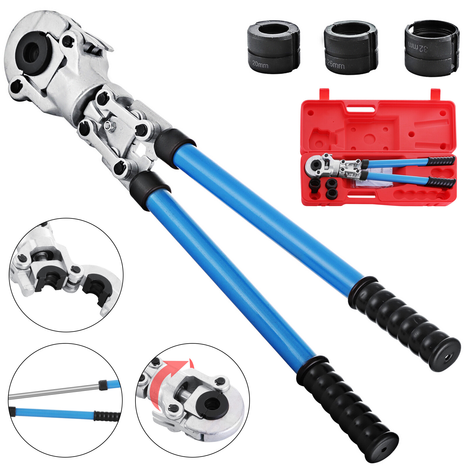 Verbundrohr Presszange TH-Kontur Rohrpresszange TH16-20-26-32 Presswerkzeug 360°