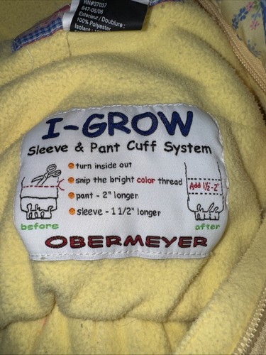 Obermeyer Hooded Ski Snow Suit Kids Size 2 With I-grow System Yellow Purple - Picture 8 of 8