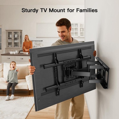 Full Motion TV Wall Mount 37-75 inch Adjustable Tilt Swivel 132 lbs Capacity New - Picture 2 of 10