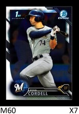 1-2016 BOWMAN CHROME DRAFT RYAN CORDELL BREWERS CARD#BDC-151 QTY