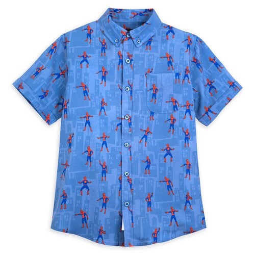 NWT! Disney Parks Marvel x RSVLTS Spider-Man Button-Up Woven Shirt Adults 3XL - Picture 1 of 9