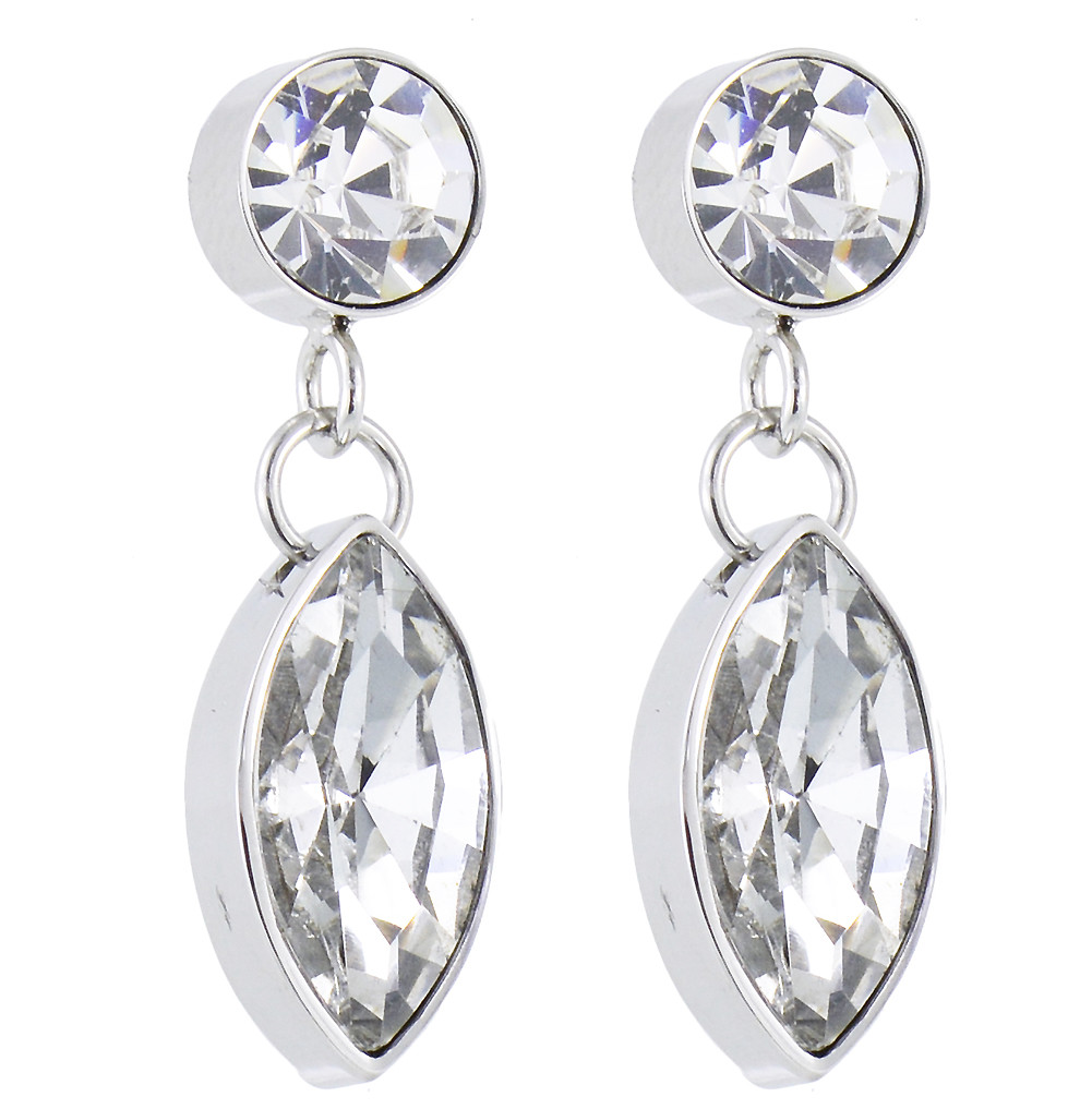 S.Michael Designs Stainless Steel Crystal Drop Dangle Earrings