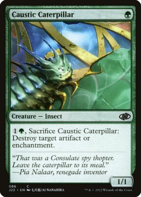 mtg jumpstart 2022 cards Caustic Caterpillar MTG Jumpstart 2022 Common NM x4 - Magic Card Anime
