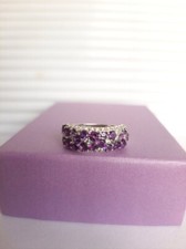 Eternity Round Cut Lab-Created Amethyst Engagement Ring 925 Sterling Silver