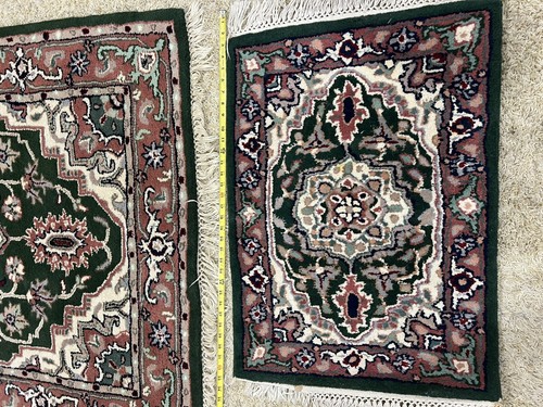 Vintage Pair Of 1970’s Heavy Wool Area Rugs - 42 1/2”x 70” & 36”x 21” , 1”thick - Picture 3 of 19