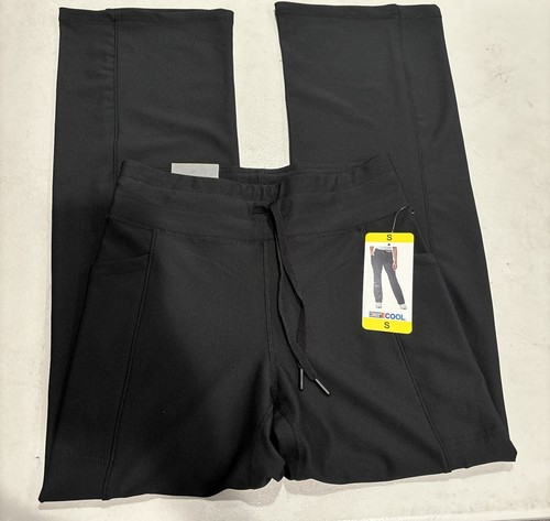 32 Degrees Women's Wide Leg Ribbed Semi-Flare Yoga Pants, Black Small - Picture 4 of 6