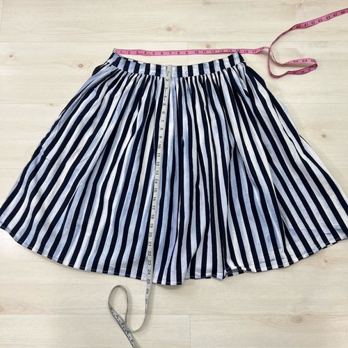 Falda circular plisada retro Collectif London EE. UU. 2XL UK 18 rayas azul pin up - Imagen 11 de 14