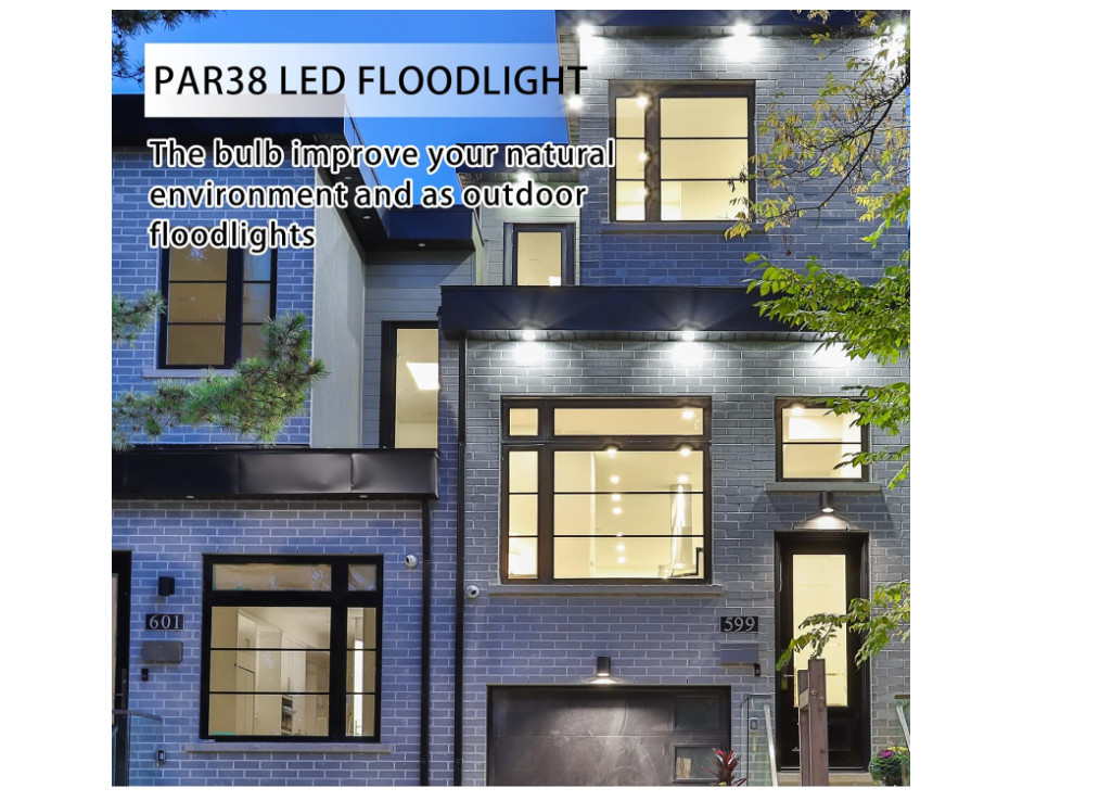 LOXYEE PAR38 LED Outdoor Flood Light Bulbs 2 Pack，Dimmable 20W(200W Equivalent)