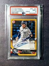 2018 Bowman Paper Prospect Auto Gold Gleyber Torres RC /50 PSA 9