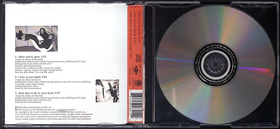 Bryan Adams - When You're Gone (with Melanie C) (single red ver) - CD [61002] US Foto 3 de 4