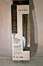 Andis Curved Edge Professional High Heat Ceramic 1-Inch Flat Iron, Black