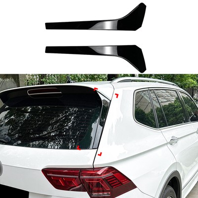 2pcs Rear Window Side Spoiler Canard Splitter Trim For VW Tiguan MK2 2017-2023