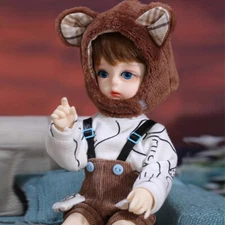 1/4 BJD Doll SD Resin Ball Joint Doll Little Bear Cute Boy Full Set Handmade Toy