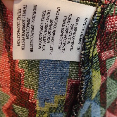 Ryu Jacket tapestry Sz Medium Open Southwestern Fringe Multicolor
