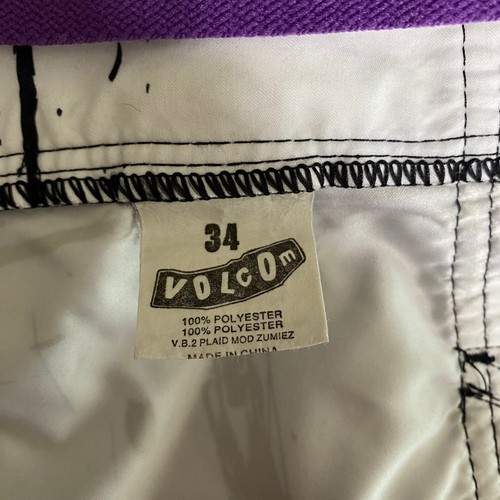 Volcom Men's Board Shorts / Size 34 /White with Black Splash / Style # A08110Z1 - Picture 6 of 9