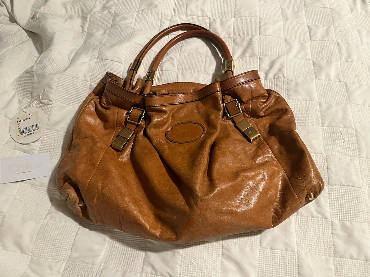 Chloe Victoria Leather Tote Bag Handbag Shoulder Bag Authentic 