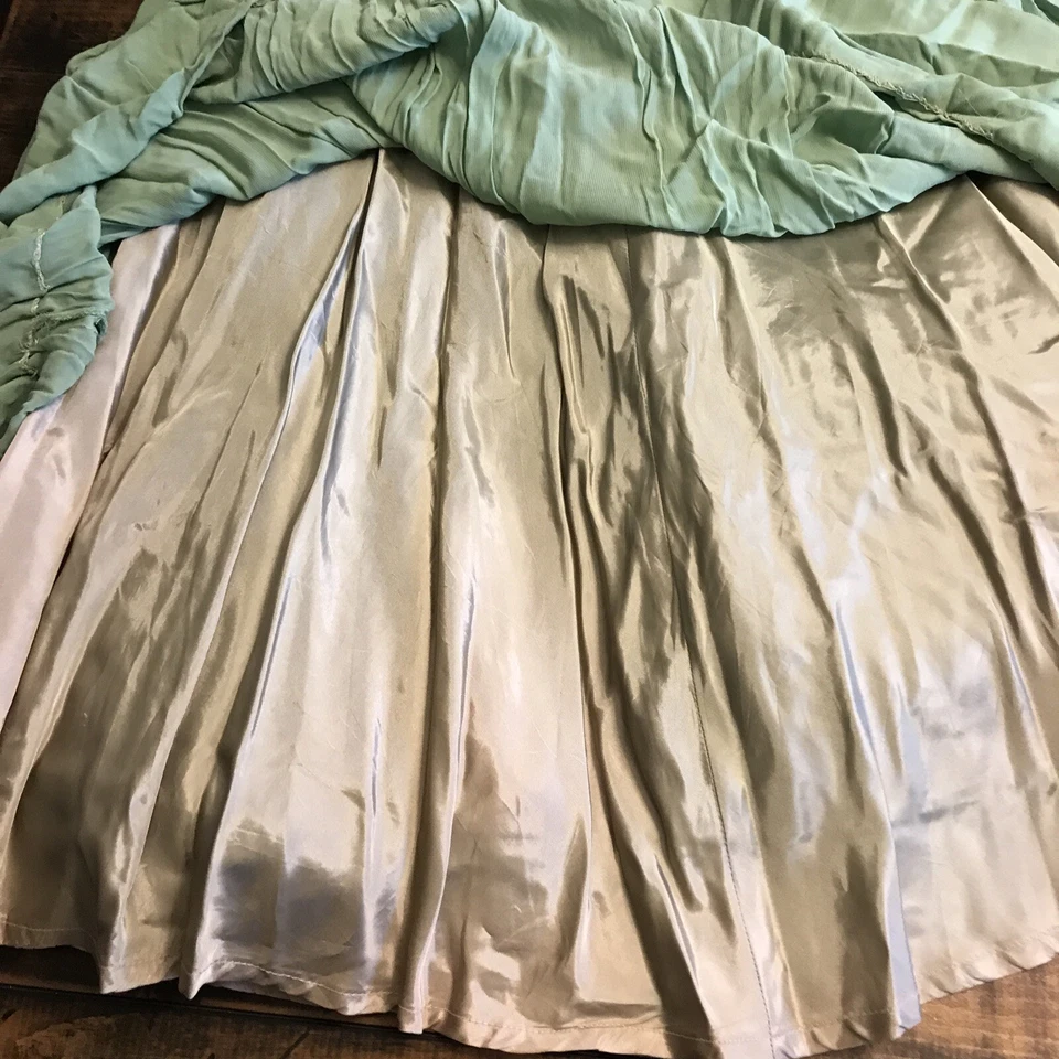 Conjunto de falda y top verde vintage años 60 70 a juego verano tul retro divertido Foto 4 de 4