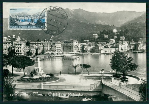 ITALIA MK 1954 RAPALLO COLOMBO MONUMENTO MASSIMA CARD MASSIMA MC CM dz50 - Foto 1 di 2