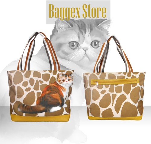 Furbabies Exotic Shorthair Original portrait drawing printed Canvas Tote Bag (L) - Bild 3 von 12