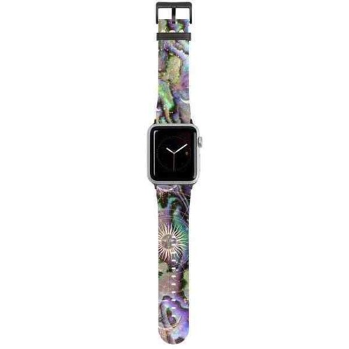 Abalone Shell Zodiac Apple Watch Band Vegan Leather Strap For iWatch All Series - Picture 3 of 12