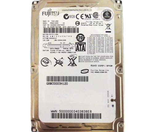 Fujitsu MHW2120BH CA06820-B327000T 0FFFBB-000012 Tailandia 120 GB 2007-03-16 - Imagen 1 de 2