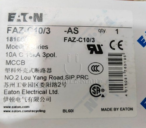 NEW EATON FAZ-C10/3 Circuit Breaker 1PCS - Picture 2 of 2
