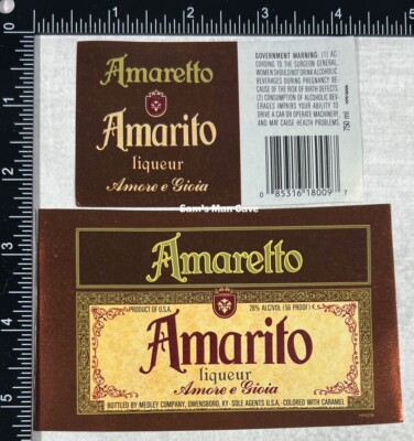 Amaretto Amaretto Liqueur Label - KENTUCKY