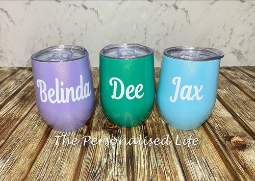 Personalised Insulated double wall stainless steel coffee wine tumbler mug 12oz - Picture 11 of 79