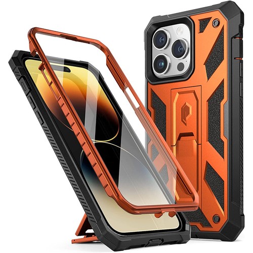 iPhone 14 Pro Max Case | Poetic Heavy Duty Rugged Phone Cover Metallic Orange - 第 1/6 張圖片
