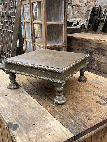 ancient old wooden brass fitted beautiful bajot low coffee table low table roayl - 第 1/22 張圖片