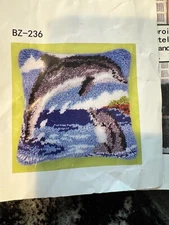 Latch Hook Pillow Kit. Dolphin Design. 