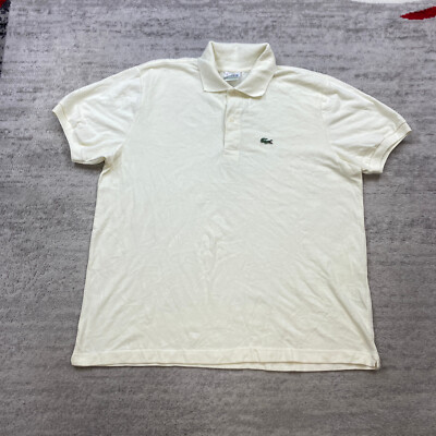 Lacoste Polo Shirt Extra Large Size 6 Beige Tan Crocodile Outdoors Tennis Mens