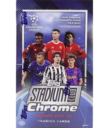 TOPPS 2021 2022 UEFA Champions League Stadium Club Chrome Soccer Hobby Box