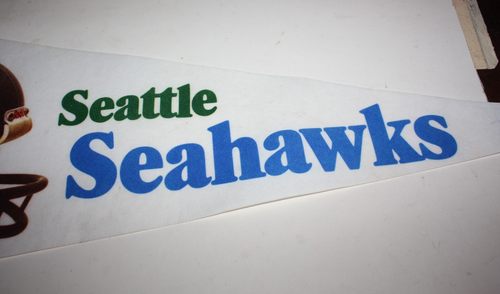 NFL Seattle Seahawks Vintage Circa 1980's 3D Team Logo Football Pennant 29" - Picture 3 of 11