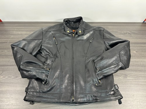 Hot Leather Motorcycle Jacket Sz 48 Personalized w/ Woody Woodpecker - Picture 2 of 21