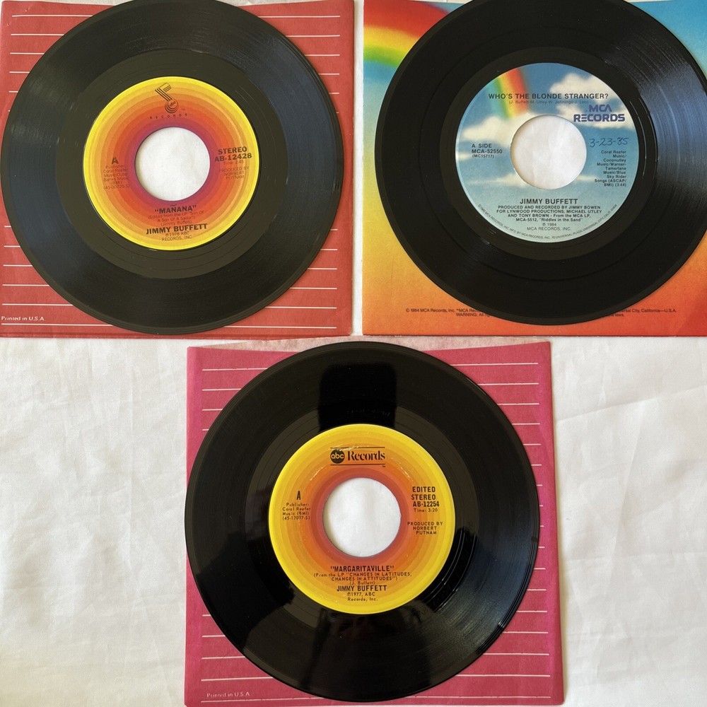 JIMMY BUFFETT - 45rpm Margaritaville, Manana Vinyl Singles CLASSIC VINTAGE VINYL