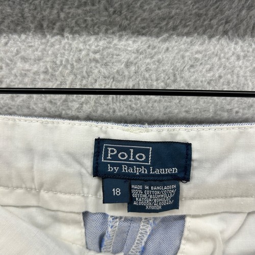 Polo Ralph Lauren Pants Boys Size 18 Blue Oxford Flat Front Dress Chino Cotton - Picture 9 of 12