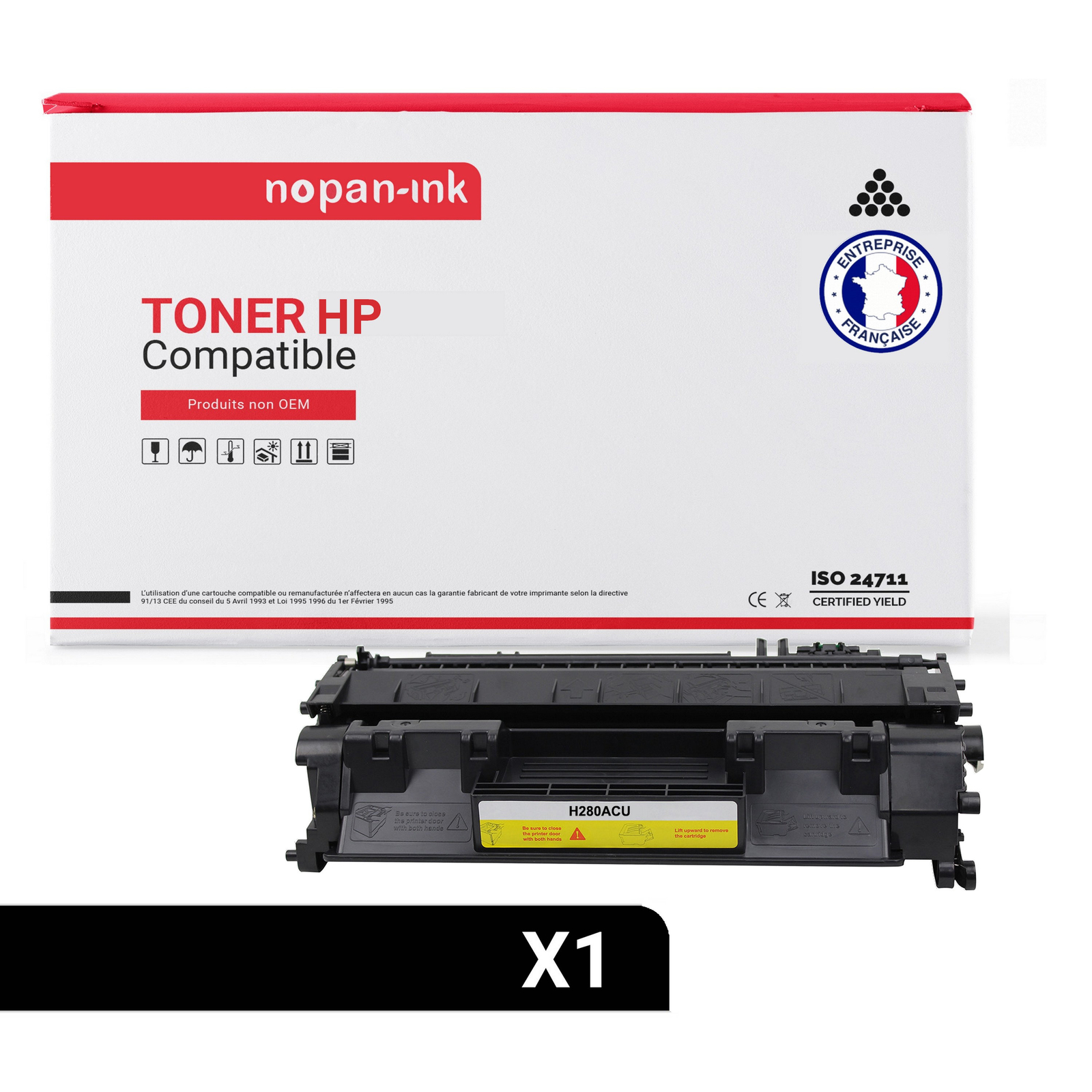 Toner CF280A 80A noir haute densité pour des impressions laser nettes