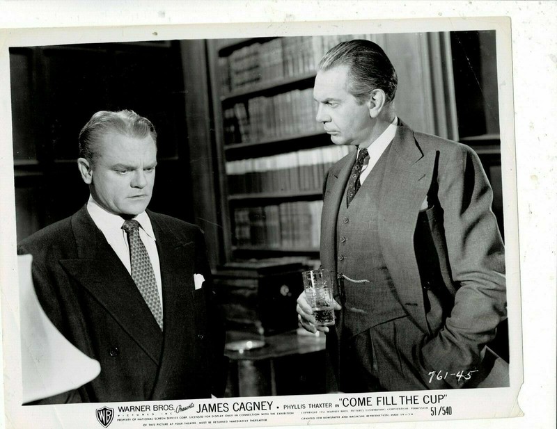 SUPER RARE!! 8X10 1951 ORIGINAL JAMES CAGNEY RAYMOND MASSEY "COME FILL THE CUP"