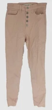 $178 Joe's Women Pink Charlie Stretch High-Rise Raw-Hem Skinny Jeans Pants SZ 25