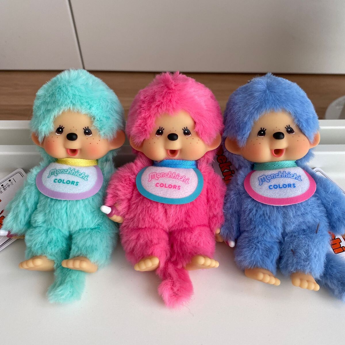 Monchhichi Colors Key Chain Complete Set of 6 Plush Used Monchhichi Colors Key Chain Complete Set of 6 Plush Used