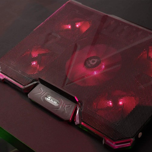 KLIM Cyclone Laptop Cooling Pad & Stand, 5 Fan Notebook Cooler, RED LED Backlit - 第 7/7 張圖片