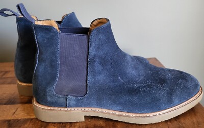 Steve Madden Blue Suede Hardenn‎ Men\'s Boots Sz 10 Steve Madden Hardenn Mens Blue Suede Mid Top Lace Up Chukkas  main image 3