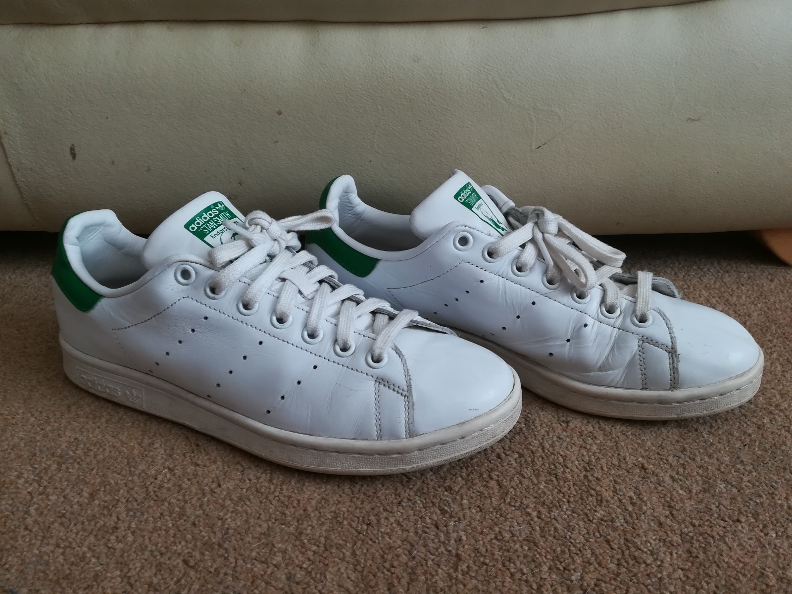 Preowned Adidas Stan Smith White & Green Trainers Comfortable Comfortable and good-looking Preowned Adidas Stan Smith White & Green Trainers Comfortable Comfortable and good-looking