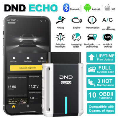 DND Echo Fahrzeug Code Reader Alle System OBD2 Scanner Auto Diagnose Werkzeug DE
