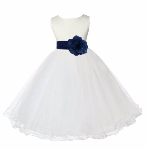 MARFIL BODA DAMA DE HONOR VESTIDO FORMAL FLOR NIÑA VESTIDO TUL 12M 2 3 4 6 8 10 12 - Imagen 11 de 45