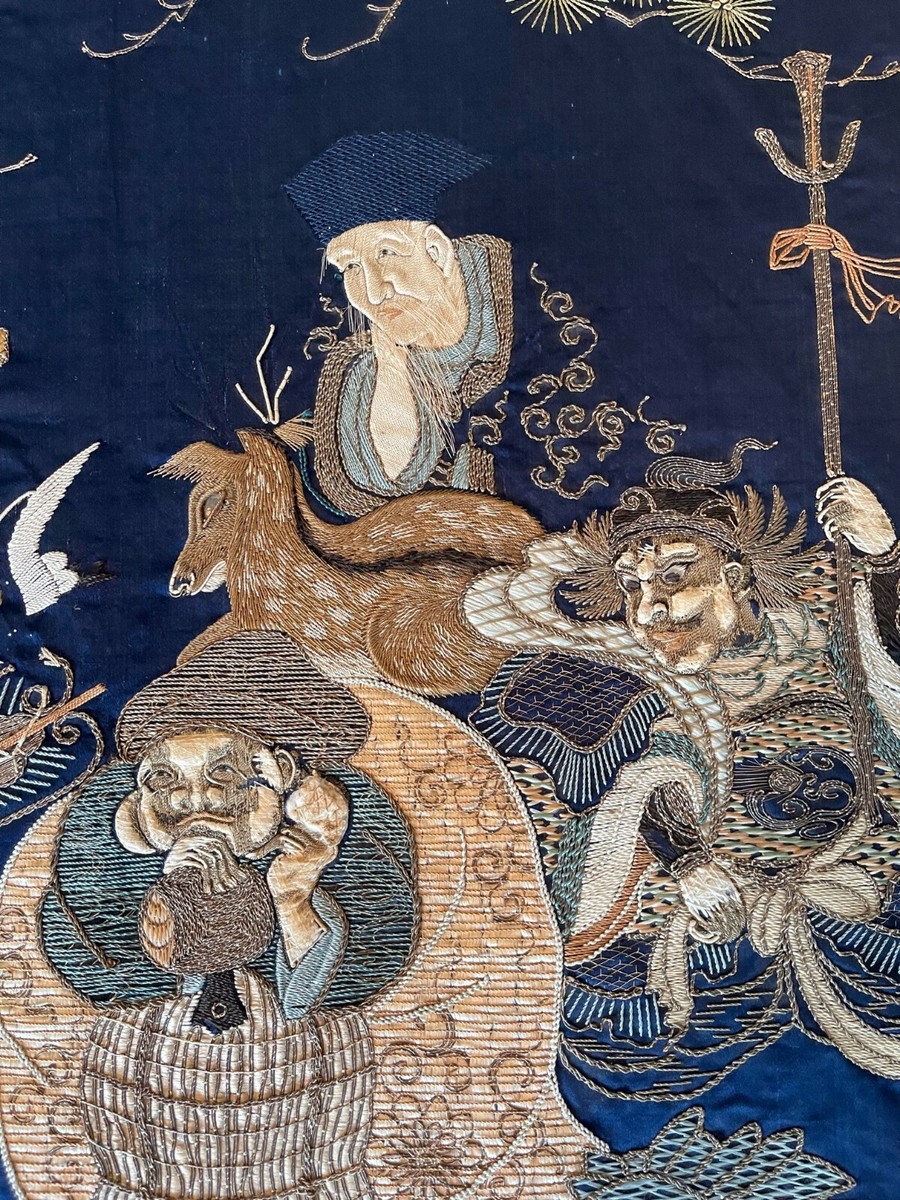 アンティーク刺繍額 Framed Antique Japanese Embroidery Fukusa Panel | eBay