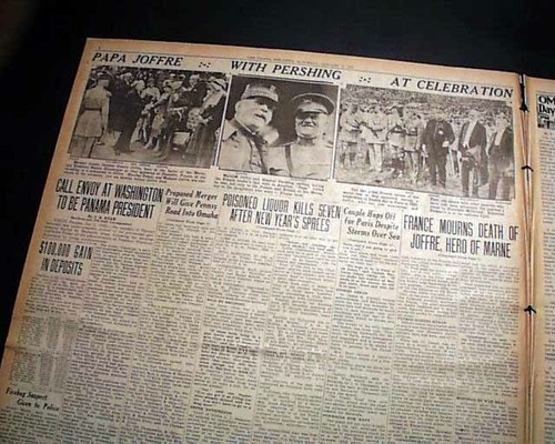 MARSHAL JOSEPH JOFFRE World War I French General v. Germans DEATH 1931 Newspaper - 第 5/5 張圖片