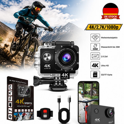 4K Ultra HD 20MP Action Camera Sportkamera WLAN 30M Wasserdichtschutz 170° Cam