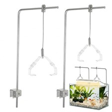 Adjustable Aquarium Light Riser Stand Kit - 2pcs Aluminum Alloy Holder for Fish